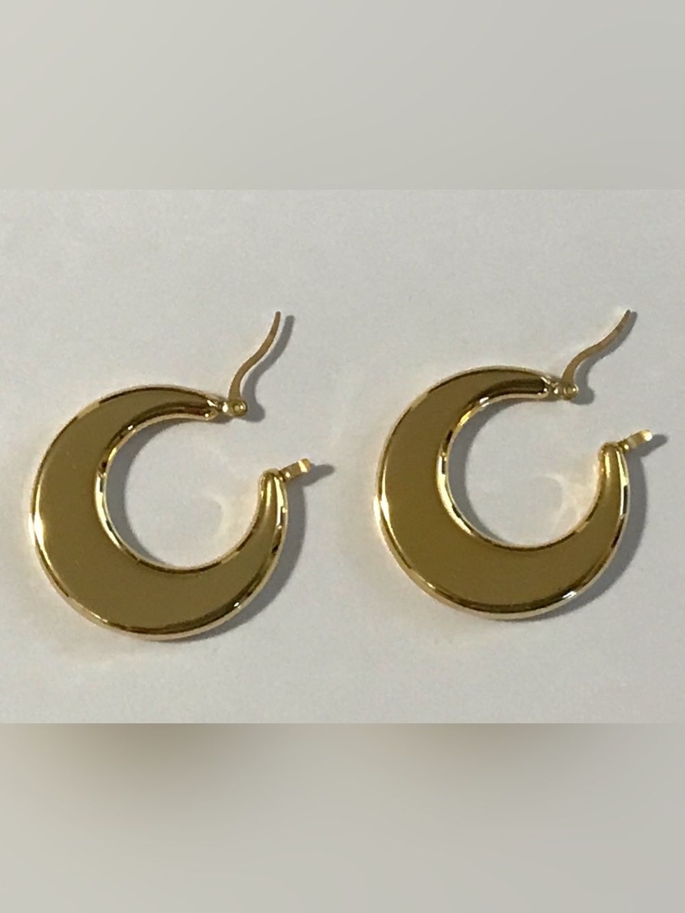 Gold Clad Stainless Steel Chubby Hoop Earrings